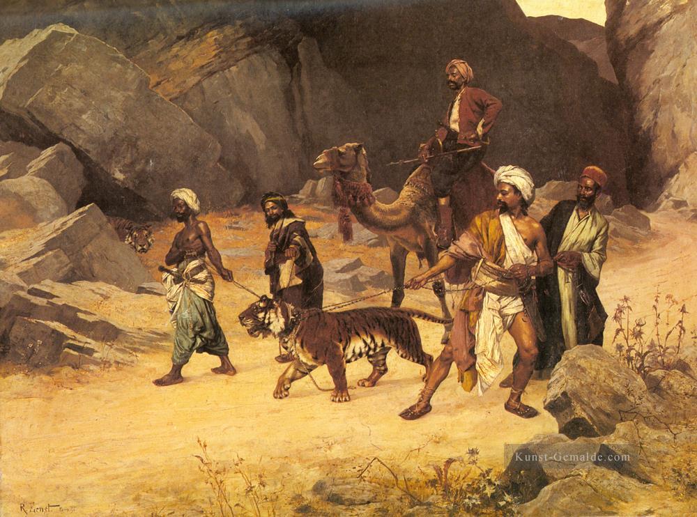 Die Tigerjagd Araber Maler Rudolf Ernst Ölgemälde